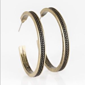 Brass Post Hoop Earrings